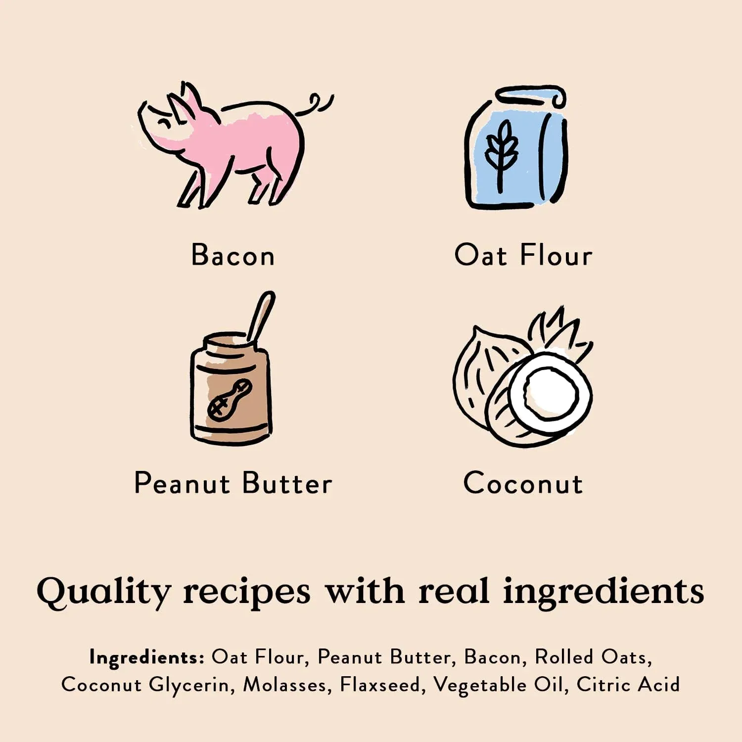 Bocce's Bakery Bac'n Nutty Soft & Chewy Dog Treats, Wheat-Free PB & Bacon Flavored All Natural Limited Ingredient Oven Baked Cookies for Dogs, 12 oz - Image 2