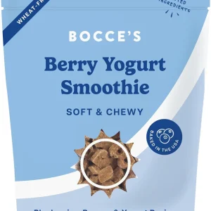 Bocce's Bakery Berry Smoothie Wellness Treats for Dogs, Wheat-Free Everyday Dog Treats, Made with Real Ingredients, Baked in The USA, All-Natural Soft & Chewy Cookies, 12 oz