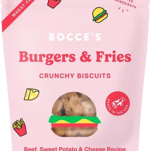 Bocce's Bakery - Limited Edition Wheat-Free Dog Treats, Burgers & Fries Biscuits, 5 oz