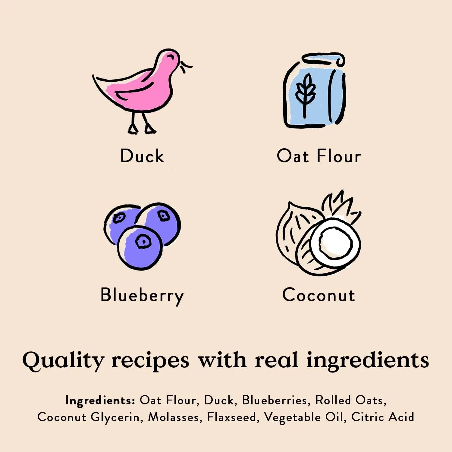 Bocce's Bakery Oven Baked Quack Quack Quack Dog Treats - All-Natural, Real Ingredient, Wheat-Free Soft & Chewy Cookies - Baked in The USA, Peanut Butter & Banana Flavor, 6 oz - Image 2
