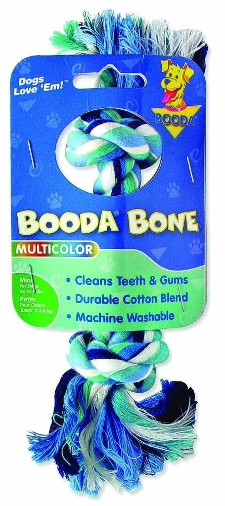 Booda 2-Knot Rope Bone Dog Toy Multi-Color X-Small