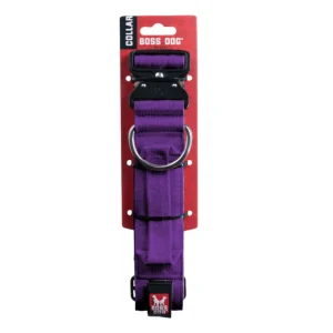 Boss Dog Tactical Adjustable Dog Collar Purple, Medium, 15-18 in