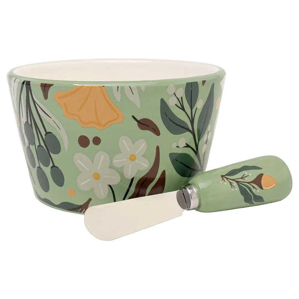 Boston International Inc Autumn Acorn Bowl and Spreader Set