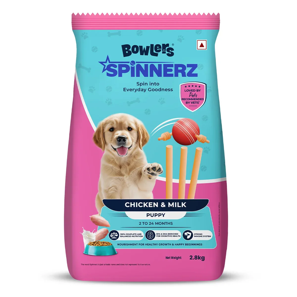 Bowlers Spinnerz Chicken & Milk Puppy Dog Dry Food - Image 2