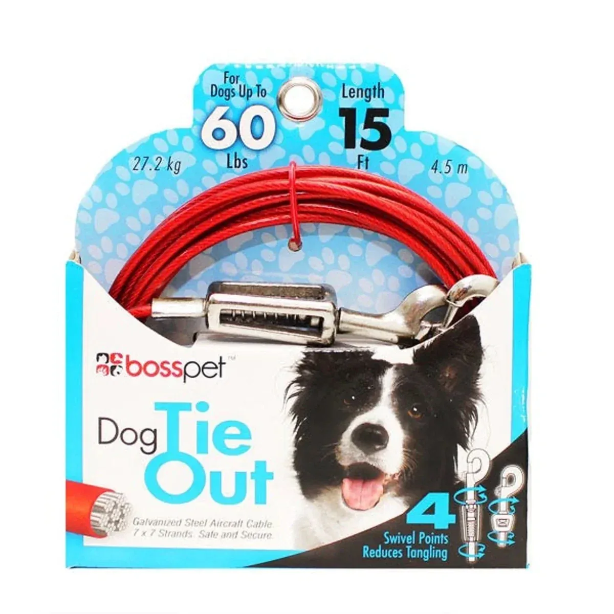 BP Tie-Out with Spring, 15 ft Large