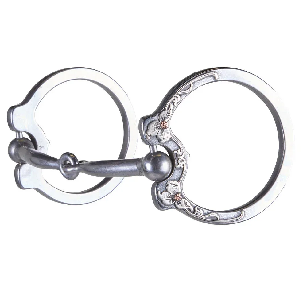 Brandon Anthony Engraved Silver Floral Show Ring Snaffle Bit - Image 2