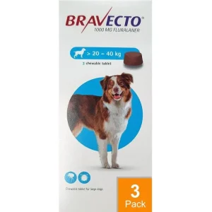 Bravecto Chews For Dogs 44-88 lbs (20-40 kg) - 3 Chews