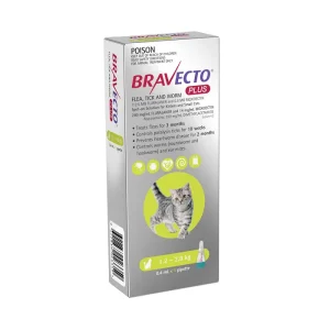 Bravecto Plus for Small Cats 2.6-6.2 lbs (1.2-2.8 kg)