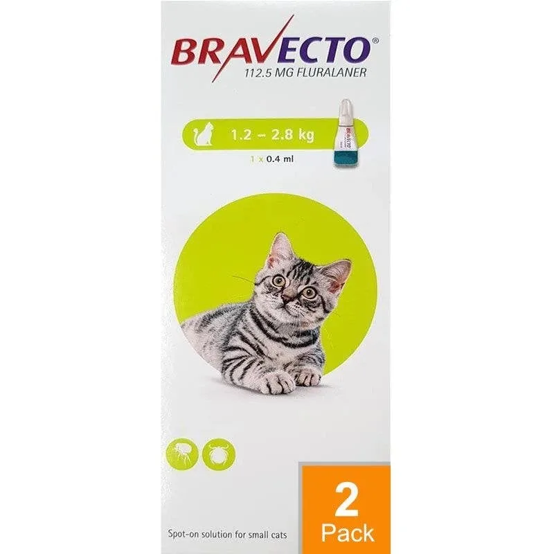 Bravecto Topical For Cats 3-6 lbs (1.2-2.8 kg) - 2 Pack - Image 2