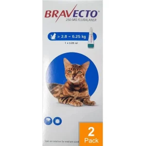 Bravecto Topical For Cats 6-14 lbs (2.8-6.25 kg) - 2 Pack