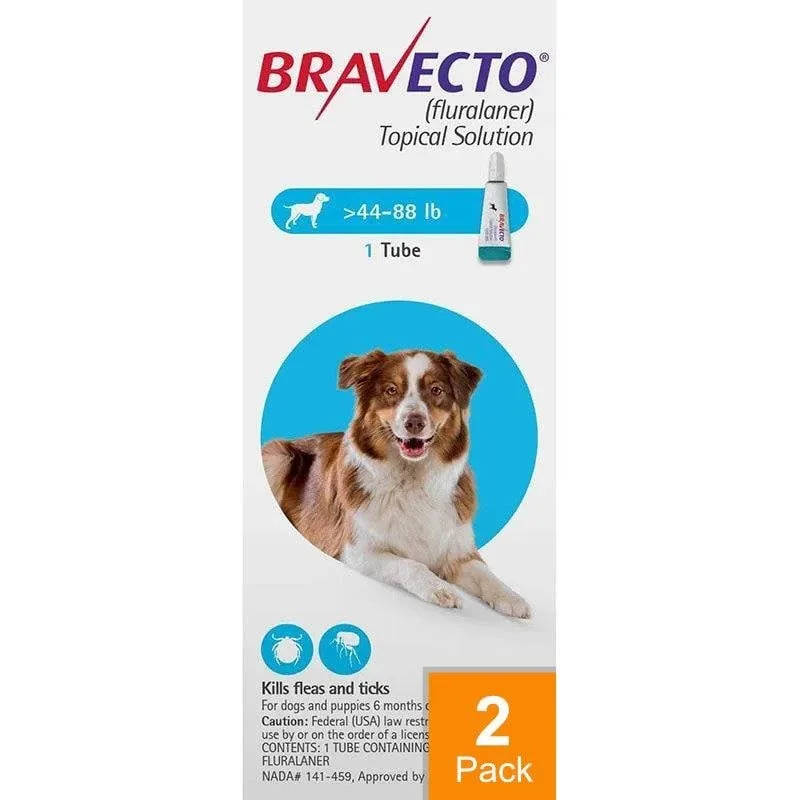 Bravecto Topical For Dogs 44-88 lbs (20-40 kg) - 2 Pack - Image 2