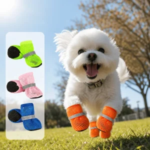 Breathable Mesh Dog Shoes β Anti-Slip Reflective Summer Paw Protection Boots