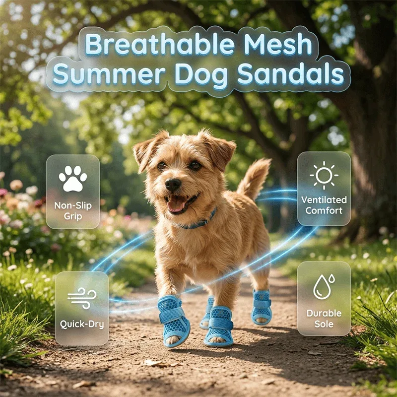 Breathable Mesh Summer Dog Sandals - Image 2
