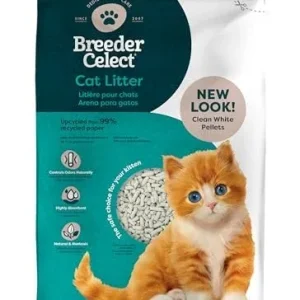 Breeder Celect Cat Litter | 99% Recycled Paper | Highly Absorbent | Natural & Nontoxic | 7 Lb Bag