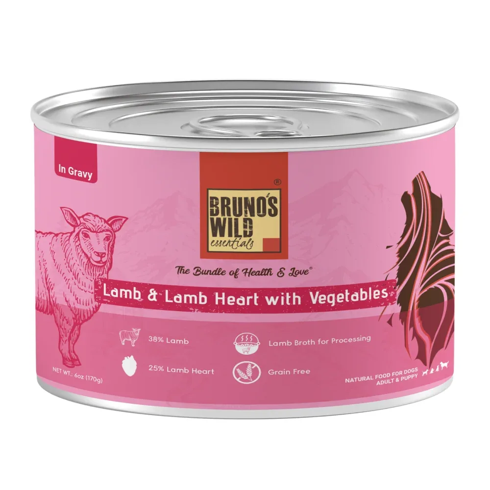 Bruno's Wild Essentials Lamb and Lambheart with Vegetable Dog Wet Food