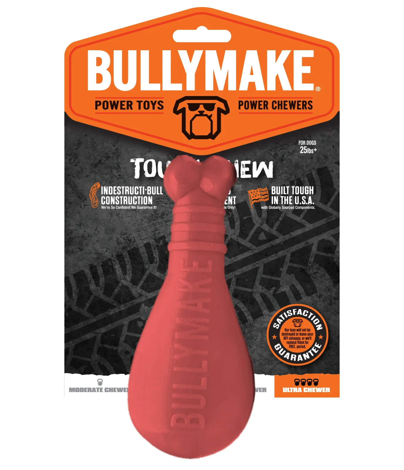 BullyMake Toss n' Treat Flavored Dog Chew Toy Turkey Leg Turkey