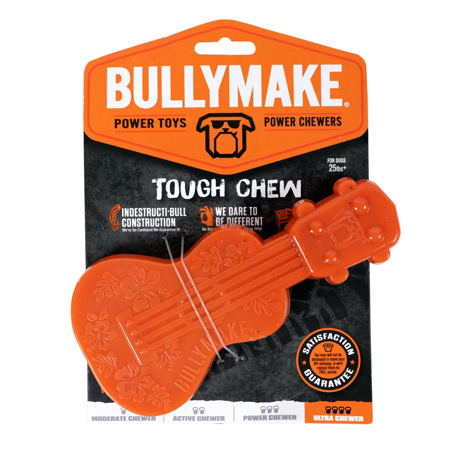 BullyMake Toss n' Treat Flavored Dog Chew Toy Ukelele Peanut Butter