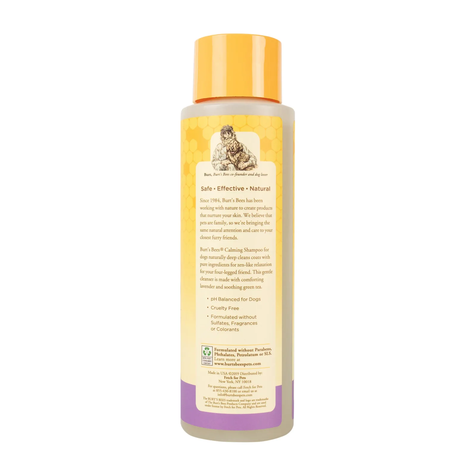 Burt's Bees for Pets Calming Dog Shampoo with Lavender and Green Tea, 95% Natural Origin Formulas, Soothing Canine Cleanser - Gentle Wash, 16 oz - Image 2
