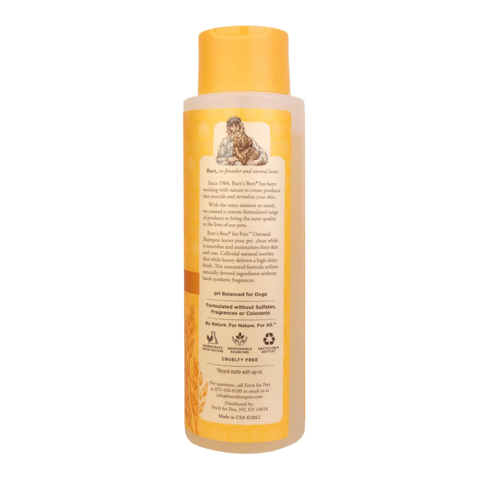Burt's Bees for Pets Oatmeal Dog Shampoo with Colloidal Oat Flour and Honey, 95% Natural Origin Formulas, Shampoo for Dogs - Gentle Dog Shampoo, Best Dog Shampoo, 16 oz - Image 2
