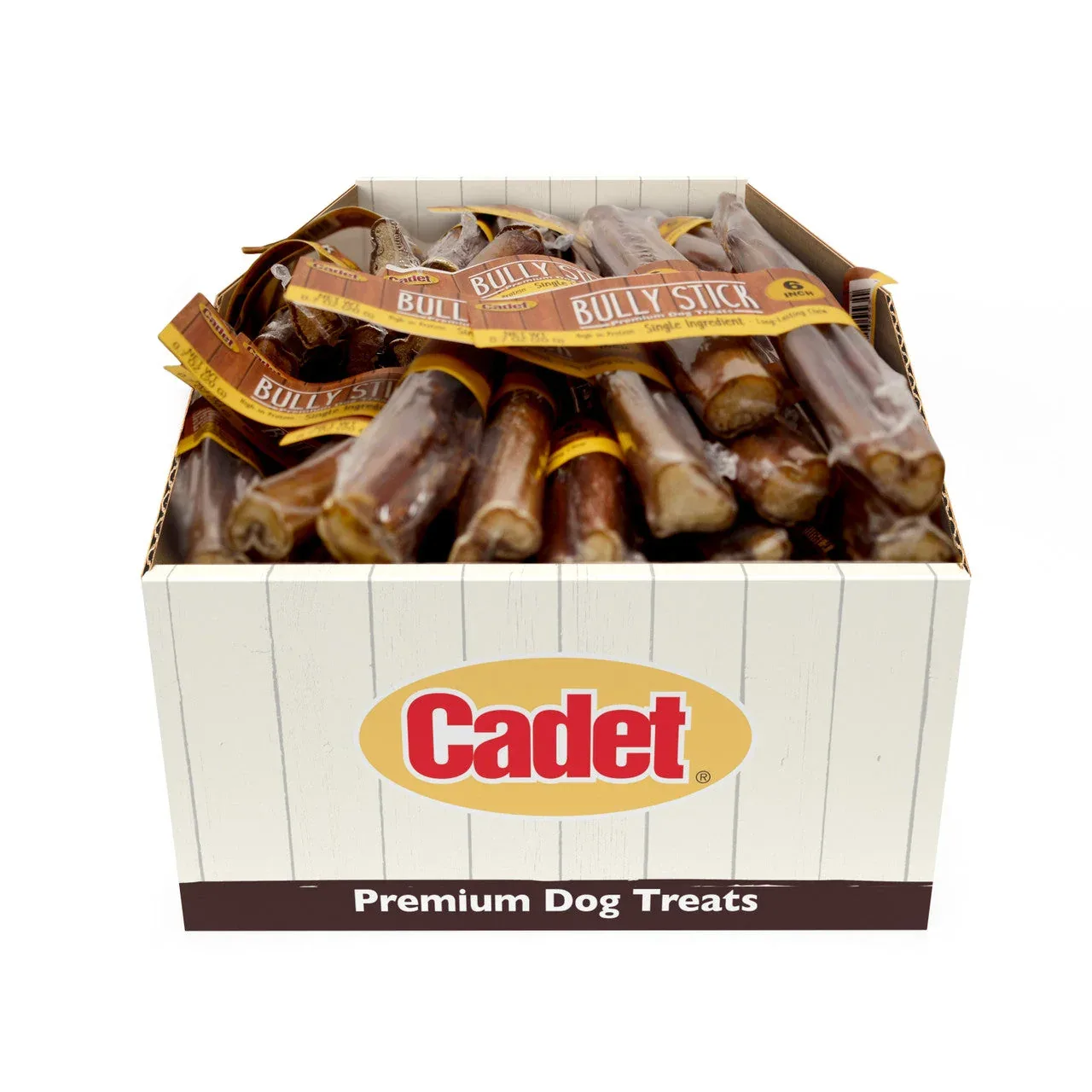 Cadet Bully Sticks Display 6 In., 100 Count