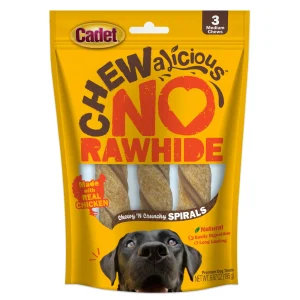 Cadet Chewalicious Chewy 'N Crunchy Rawhide-Free Natural Spirals Chicken (3 ct)