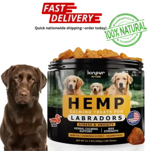 Calming Chews for Labrador Dogs with Valerian Root and Hemp Oil Aid