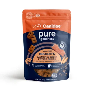 CANIDAE PURE Goodness Grain-Free Biscuit Dog Treats Salmon & Sweet Potato 11 oz