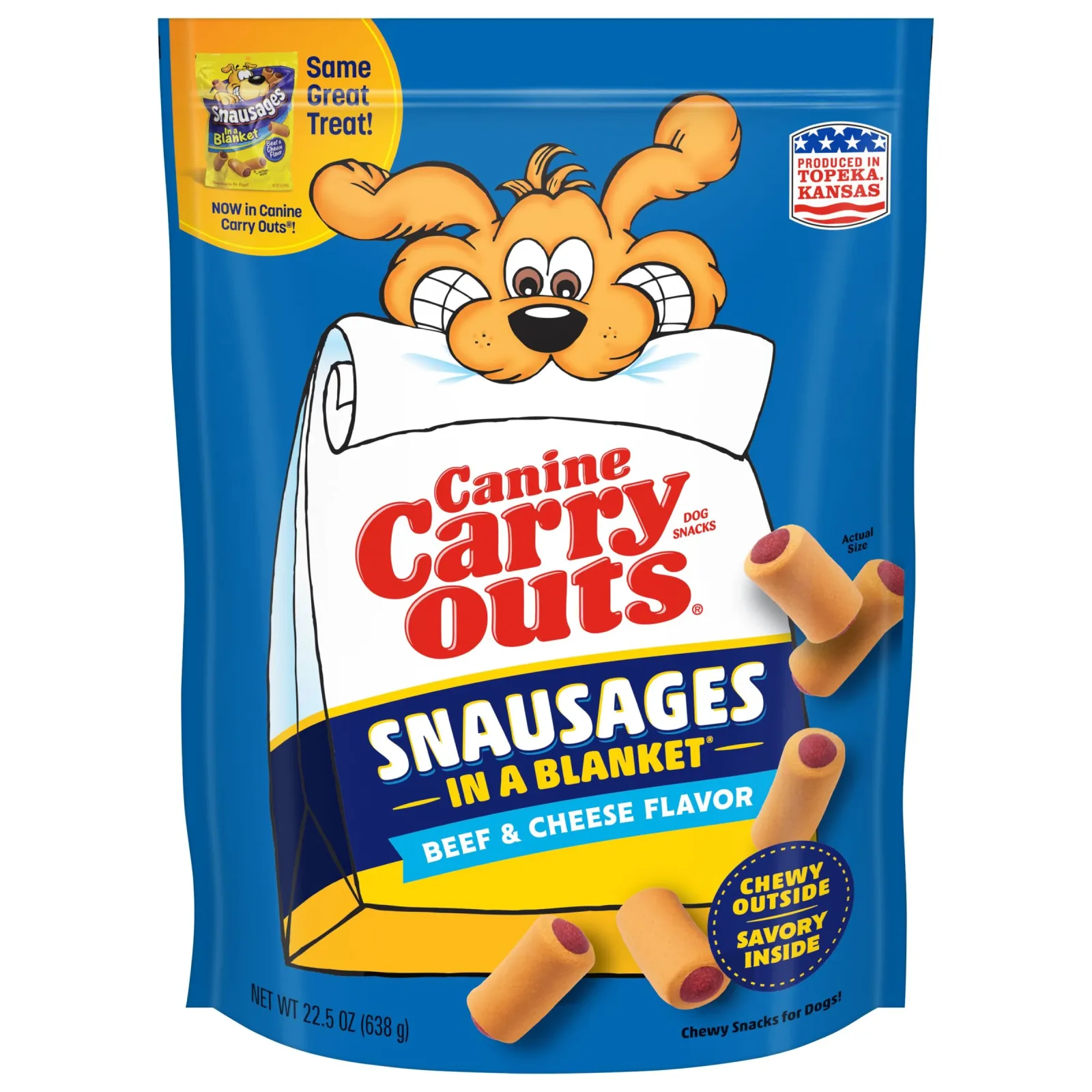 Canine Carry Outs Snausages in a Blanket Dog Treats Beef & Cheese 22.5 oz