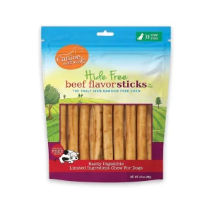 Canine Natural Hide Free 5 in Beef Stick - Rawhide Alternative, 10-Count
