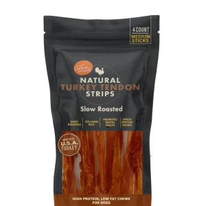 Canine Naturals Natural Turkey Tendon Strips - Slow Roasted Treats for Dogs - 3oz