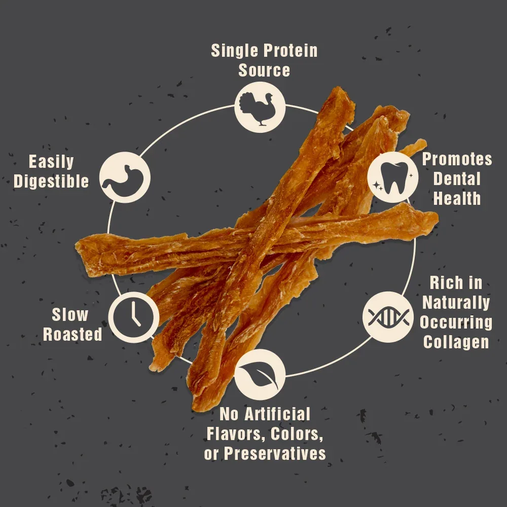 Canine Naturals Natural Turkey Tendon Strips - Slow Roasted Treats for Dogs - 3oz - Image 2