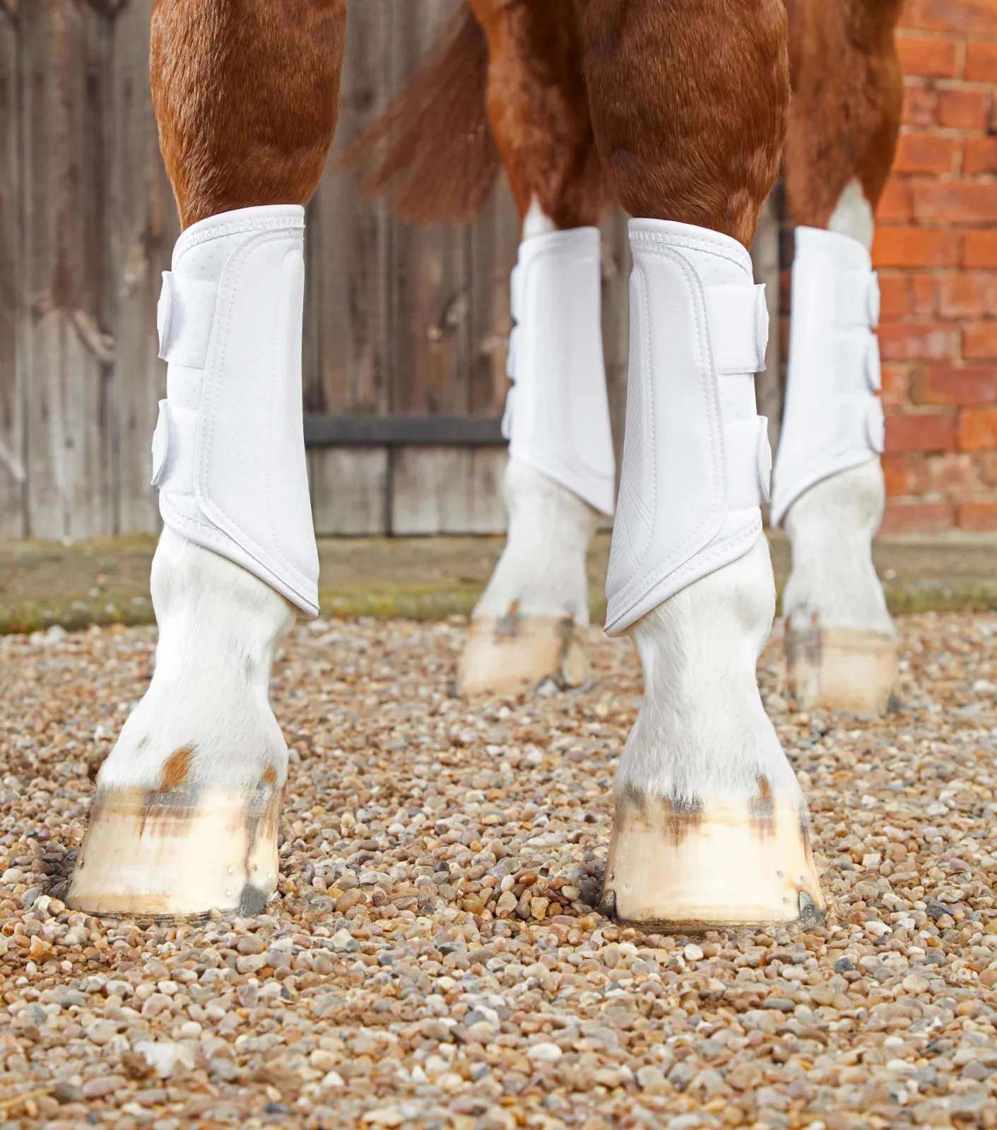 Carbon Air-Tech Double Locking Brushing Boots White - Image 2