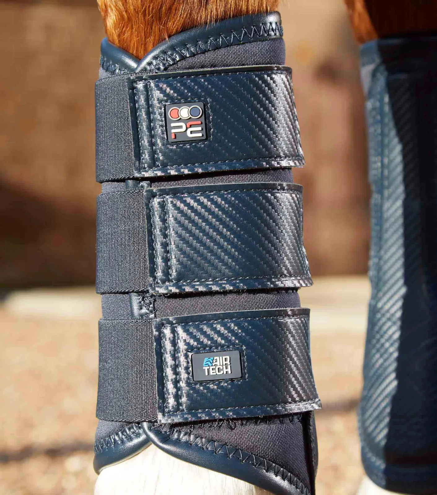 Carbon Air-Tech Single Locking Brushing Boots Navy - Image 2