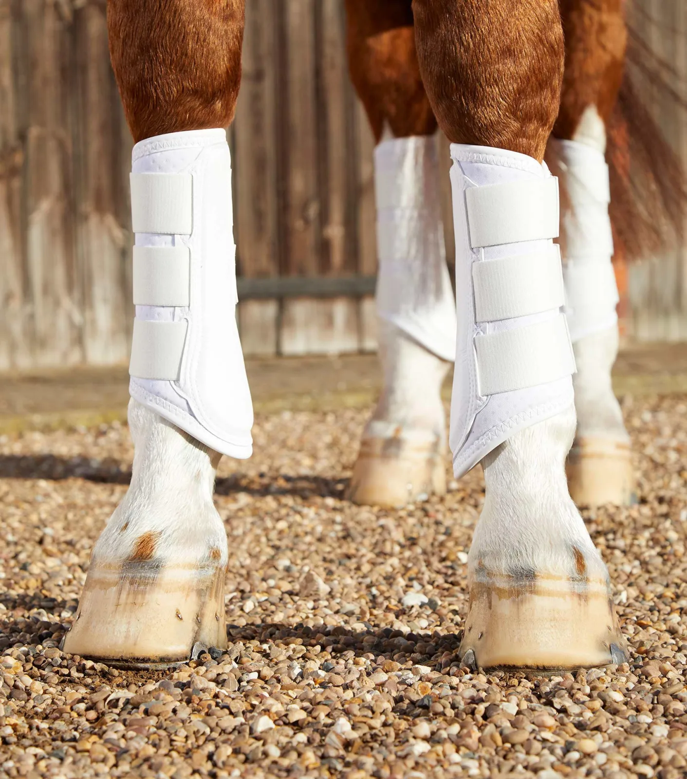 Carbon Air-Tech Single Locking Brushing Boots White - Image 2