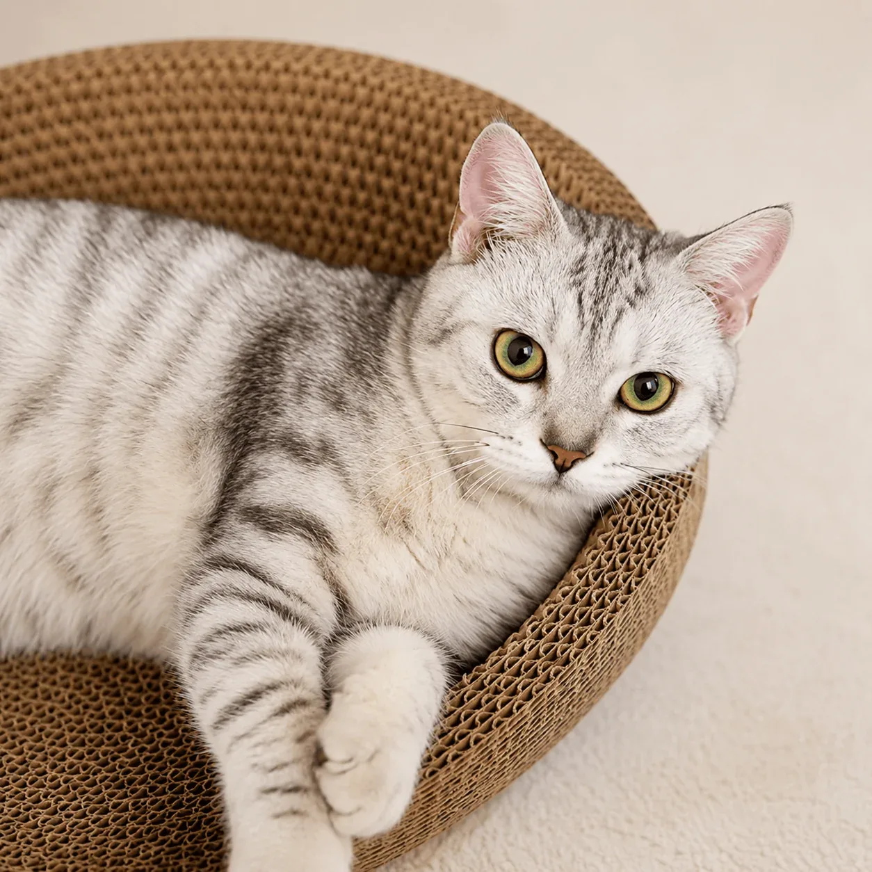 Cardboard Paradise Cat Bed for Stress-Relief, Claw Health & Furniture Safety - Image 2