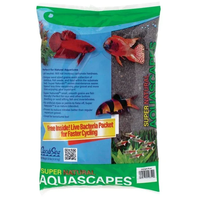 CaribSea Super Natural Aquascapes Aquarium Sand Midnight River 4ea/10 lb