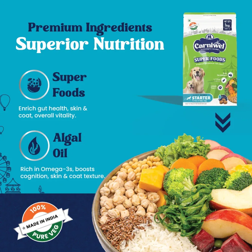Carniwel Superfoods Veg Kibble Starter For Large Breed Mother & Baby Dog Dry Food - Image 2