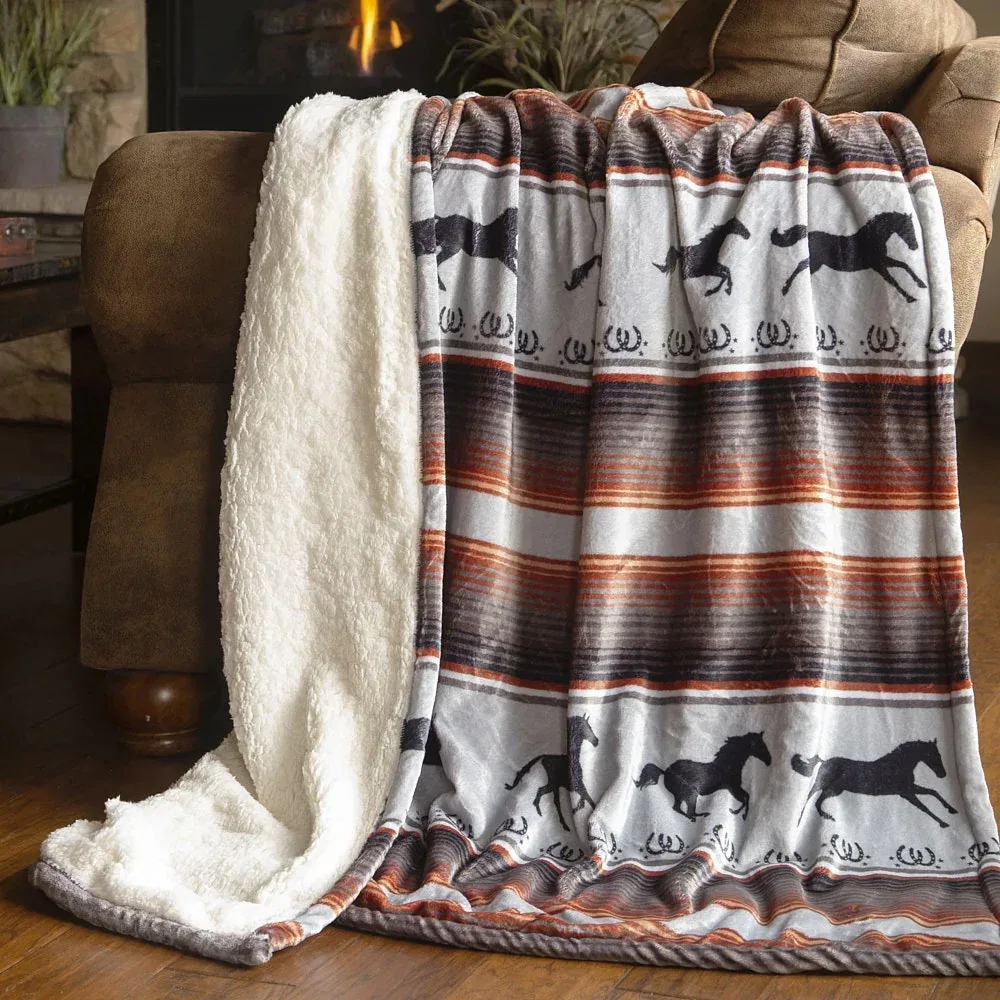 Carstens Running on the Range Fleece Sherpa Throw - Image 2