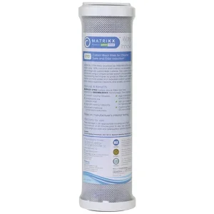 Case (20 ct.) Matrikx +CTO Carbon Block Filter 5 micron, RO Reverse Osmosis 9.75" x 2.5" Cartridge