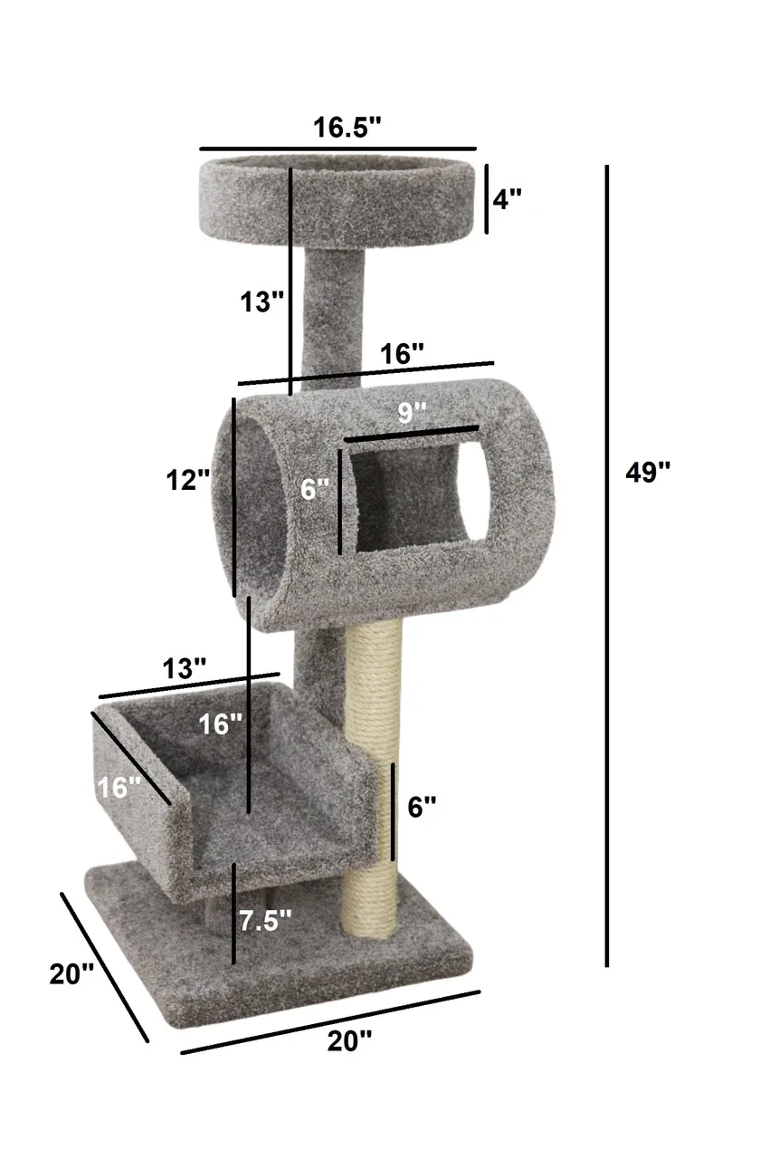 Cat Climbing Tower with Tunnel | Solid Wood Cat Climber - Image 2