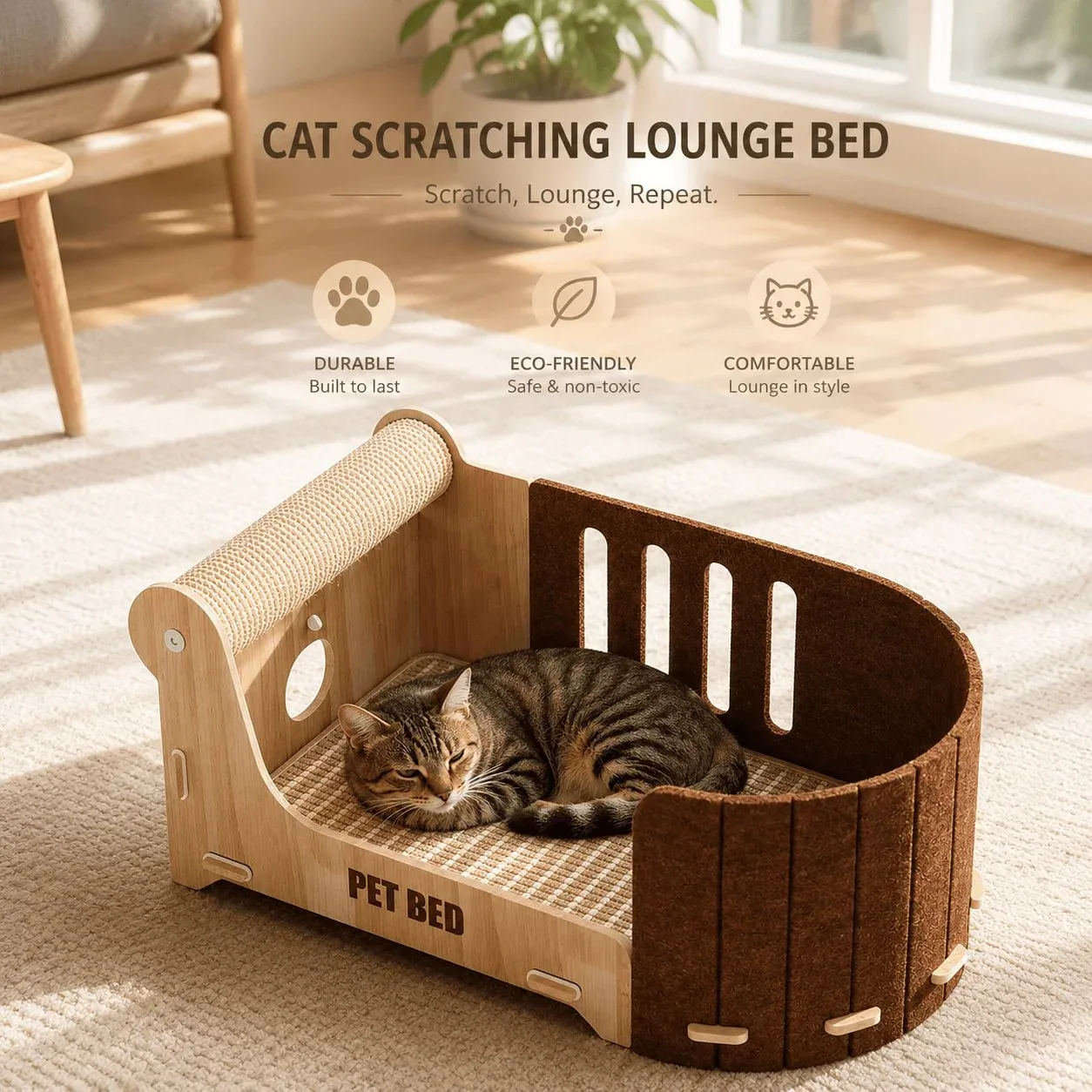 CAT SCRATCHING LOUNGE BED - Image 2