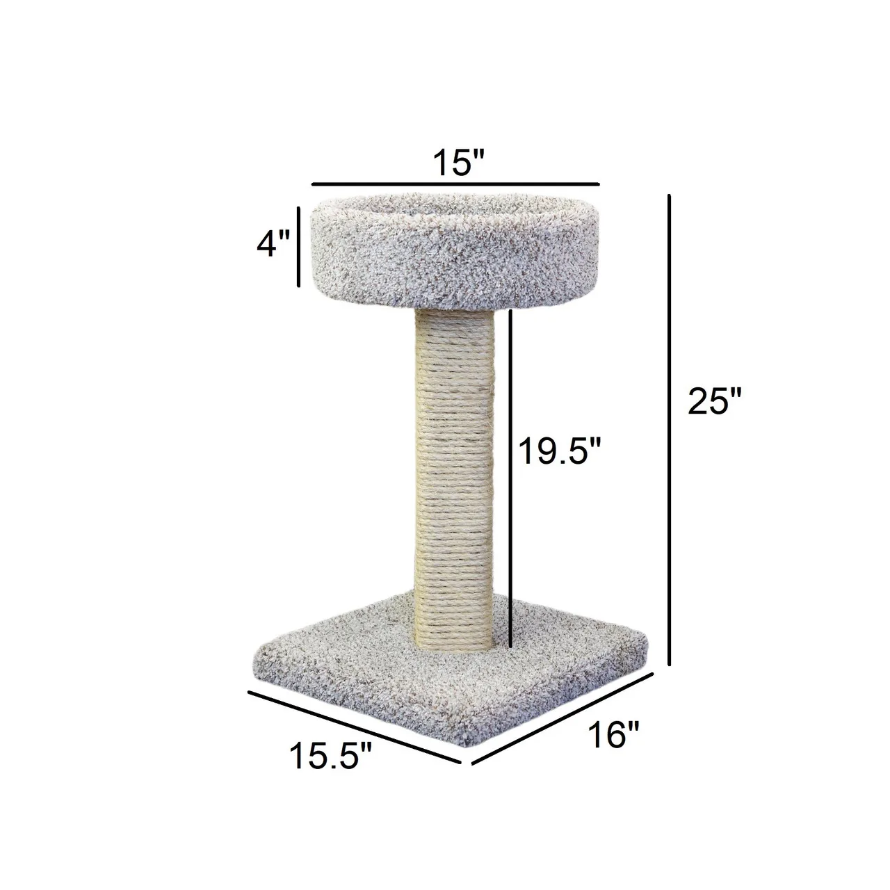 Cat Scratching Post with Bed | Compact Solid Wood Scratcher for Everyday Use - Image 2