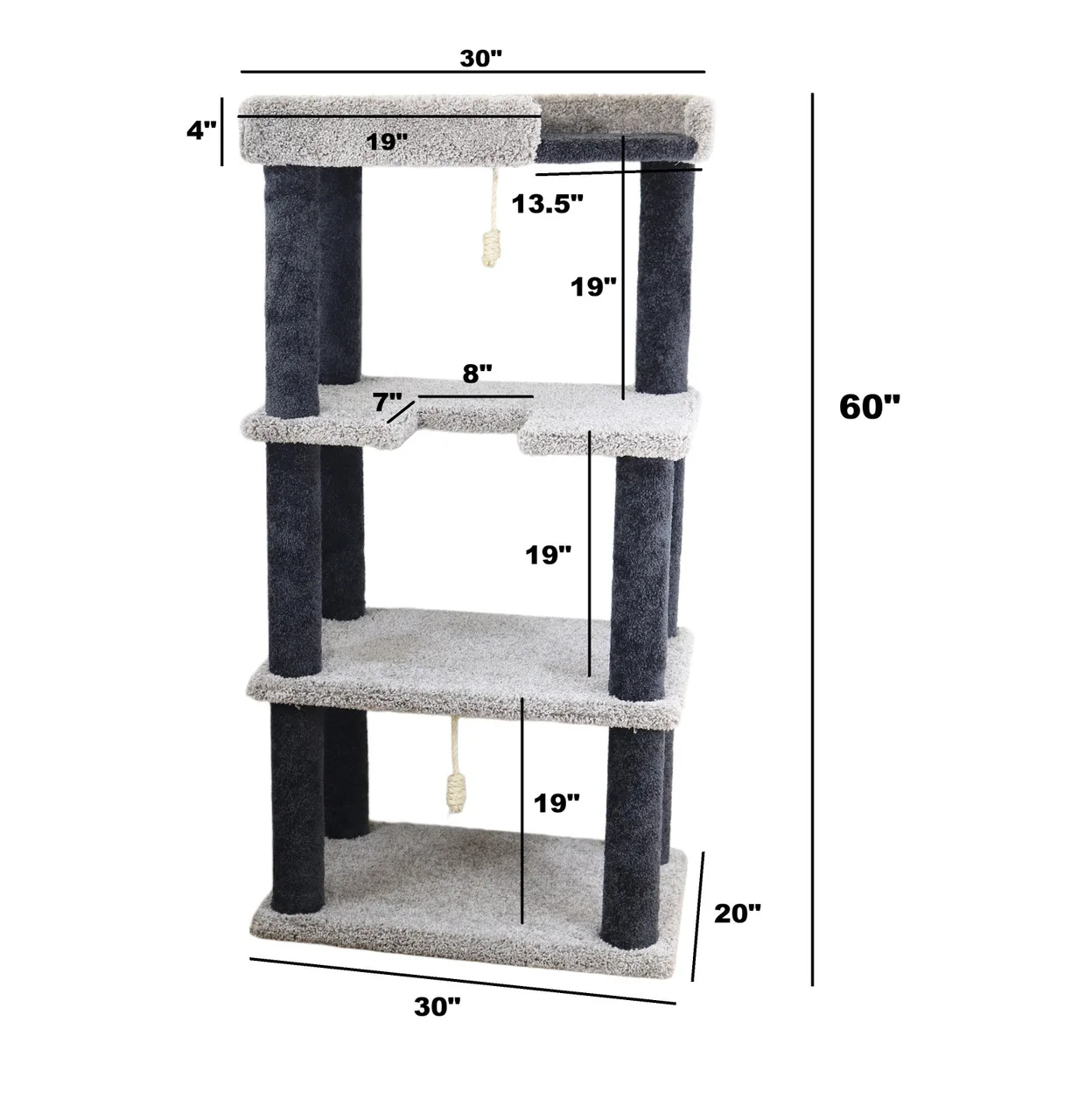 Cat Stand for Large Cats | 60-Inch Solid Wood Cat Tower - Image 2