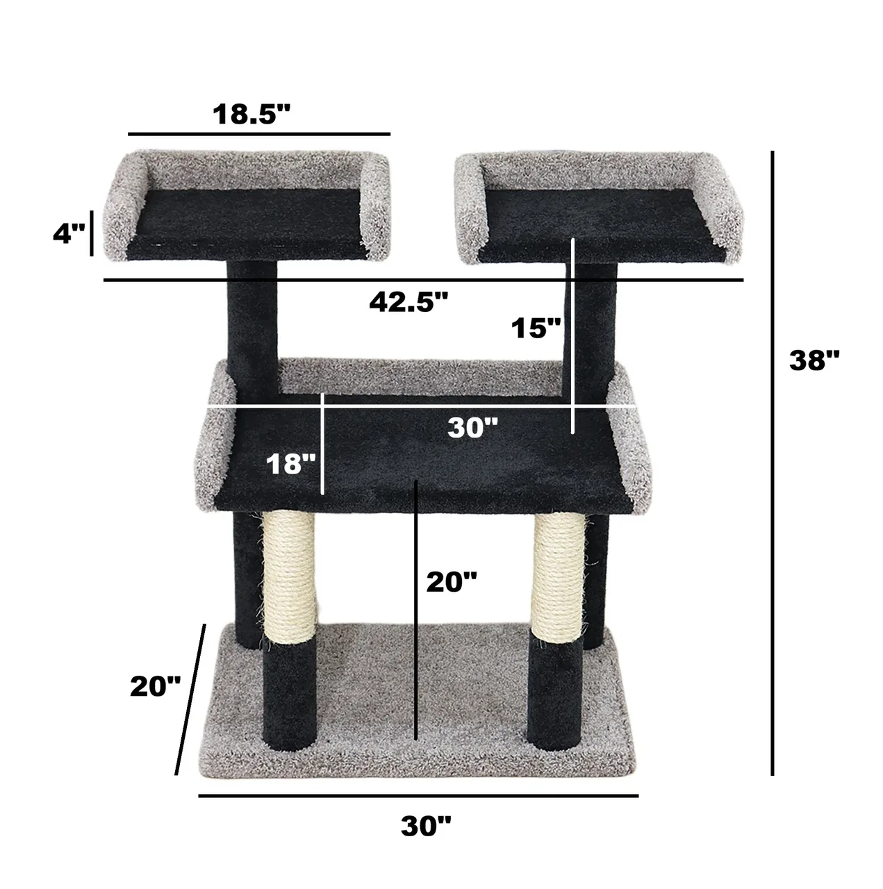 Cat Tree for Large Cats – Heavy-Duty Solid Wood | The Summit - Image 2