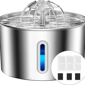 Cat Water Fountain Stainless Steel – 74oz, Quiet Pump, Healthy Hydration