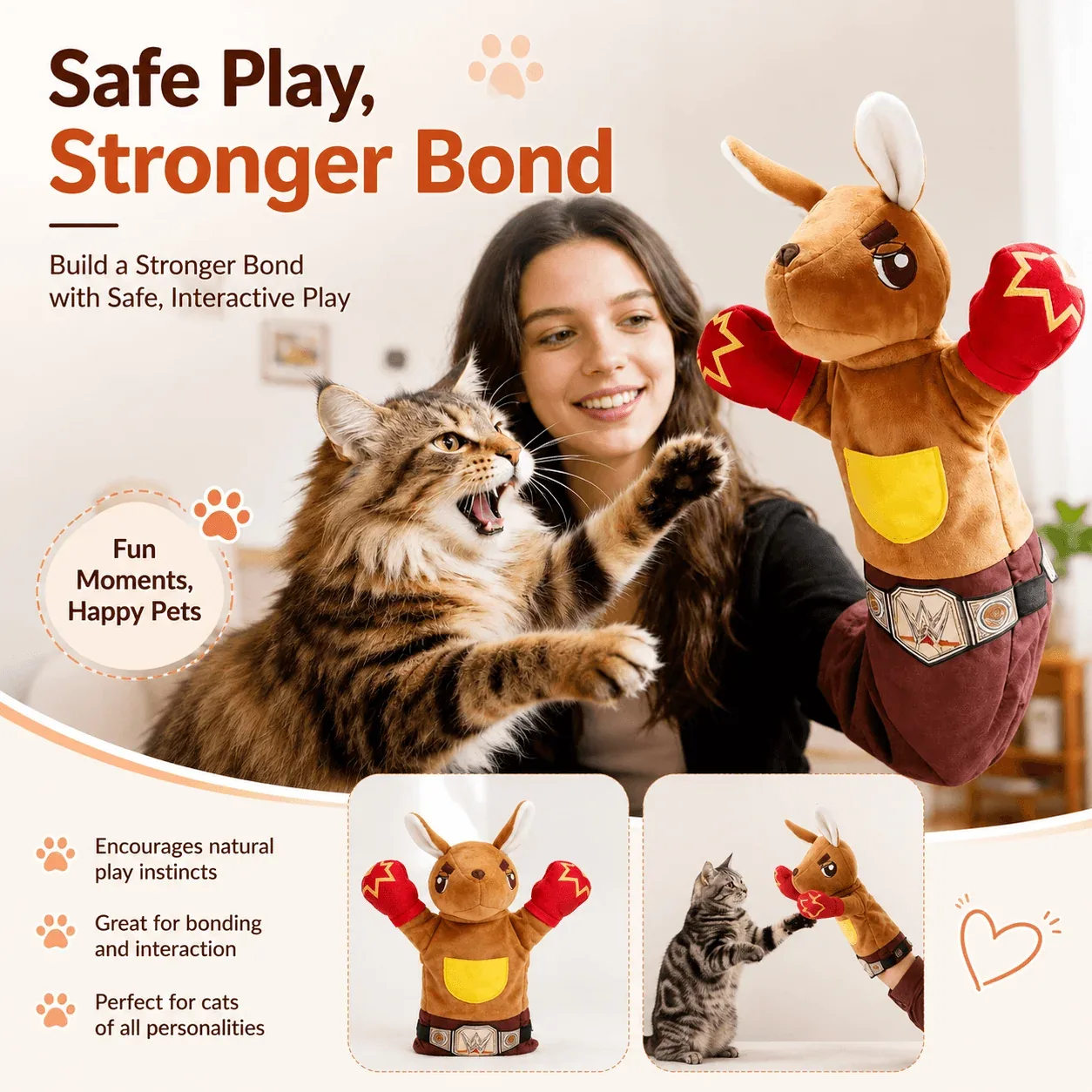 Cat Wrestling Glove – Interactive Wrestler Toy for Cats - Image 2