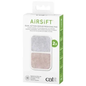 Catit Airsift Dual Action Odor Reducing Pad Replacement Filters, 2