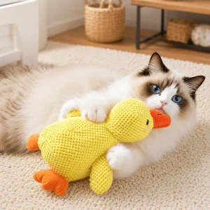 Catnip Duck Toy – Crinkle Plush Cat Toy for Kicking, Biting & Interactive Play