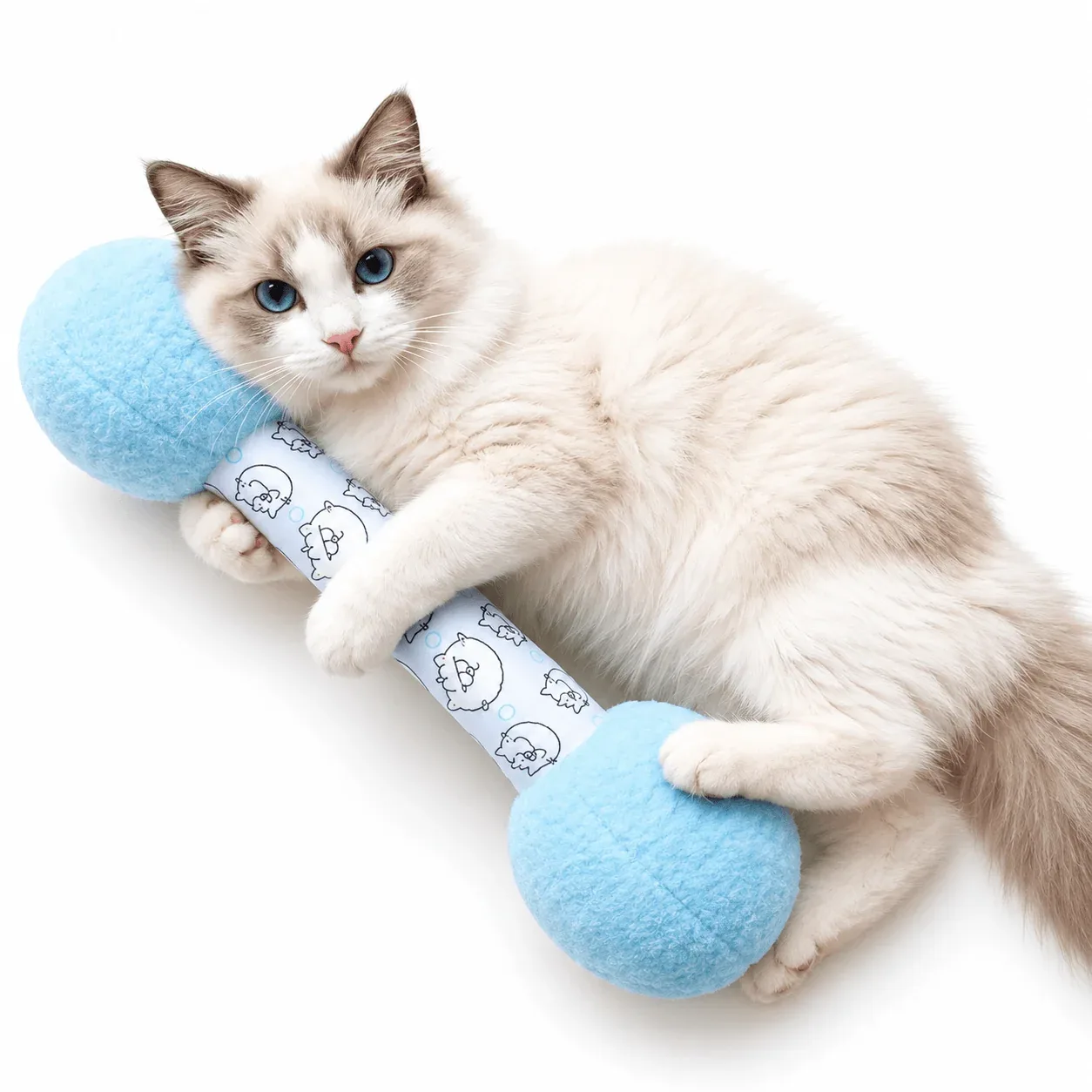 Catnip Kicker Toy – 15.7-Inch Plush Dumbbell for Cats