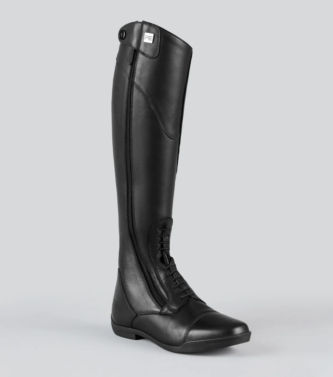 Cedo Womens Leather Field Tall Riding Boots Black